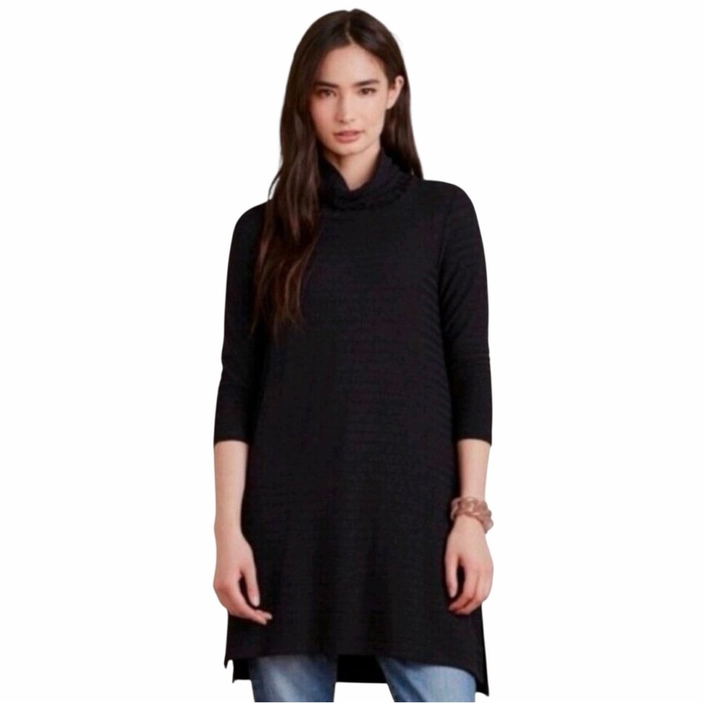 Anthropologie Puella Charcoal Turtleneck Tunic Sweater Small NWT
